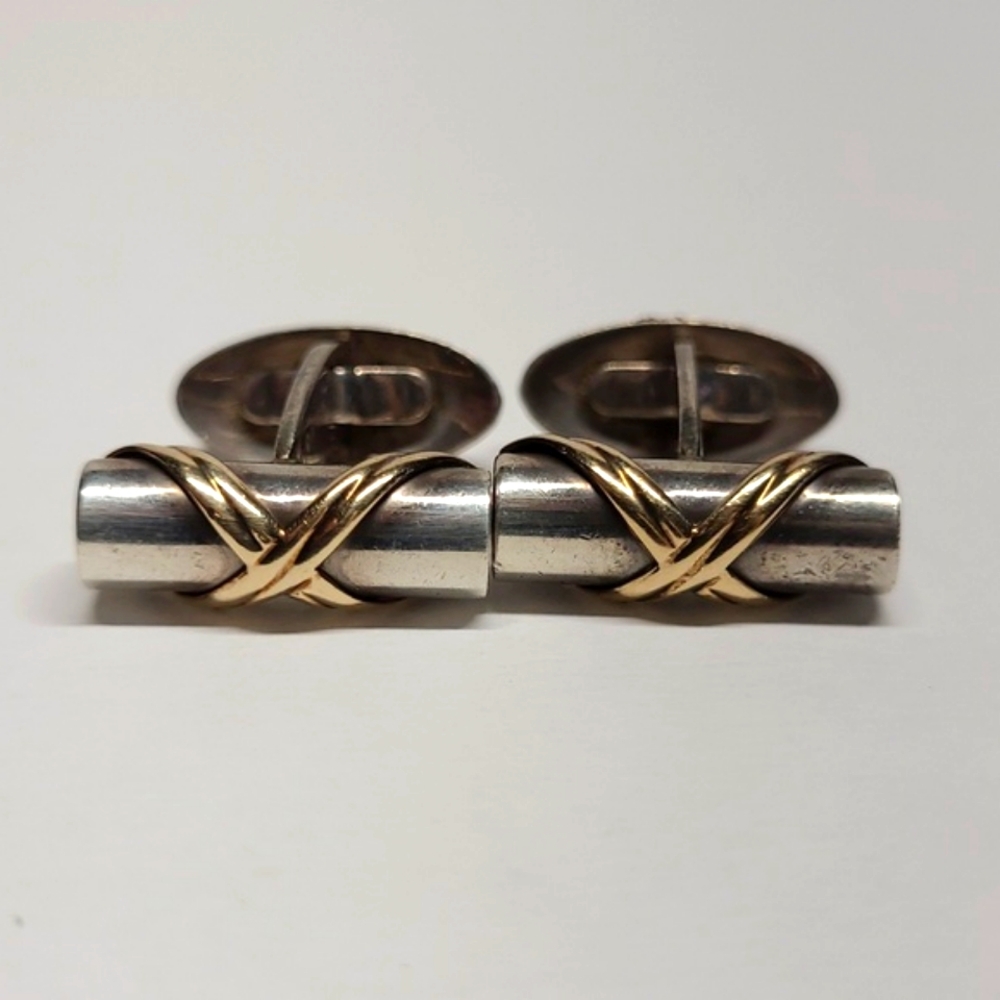 14k Ss Peter Bram Design Cuff Links - image 1
